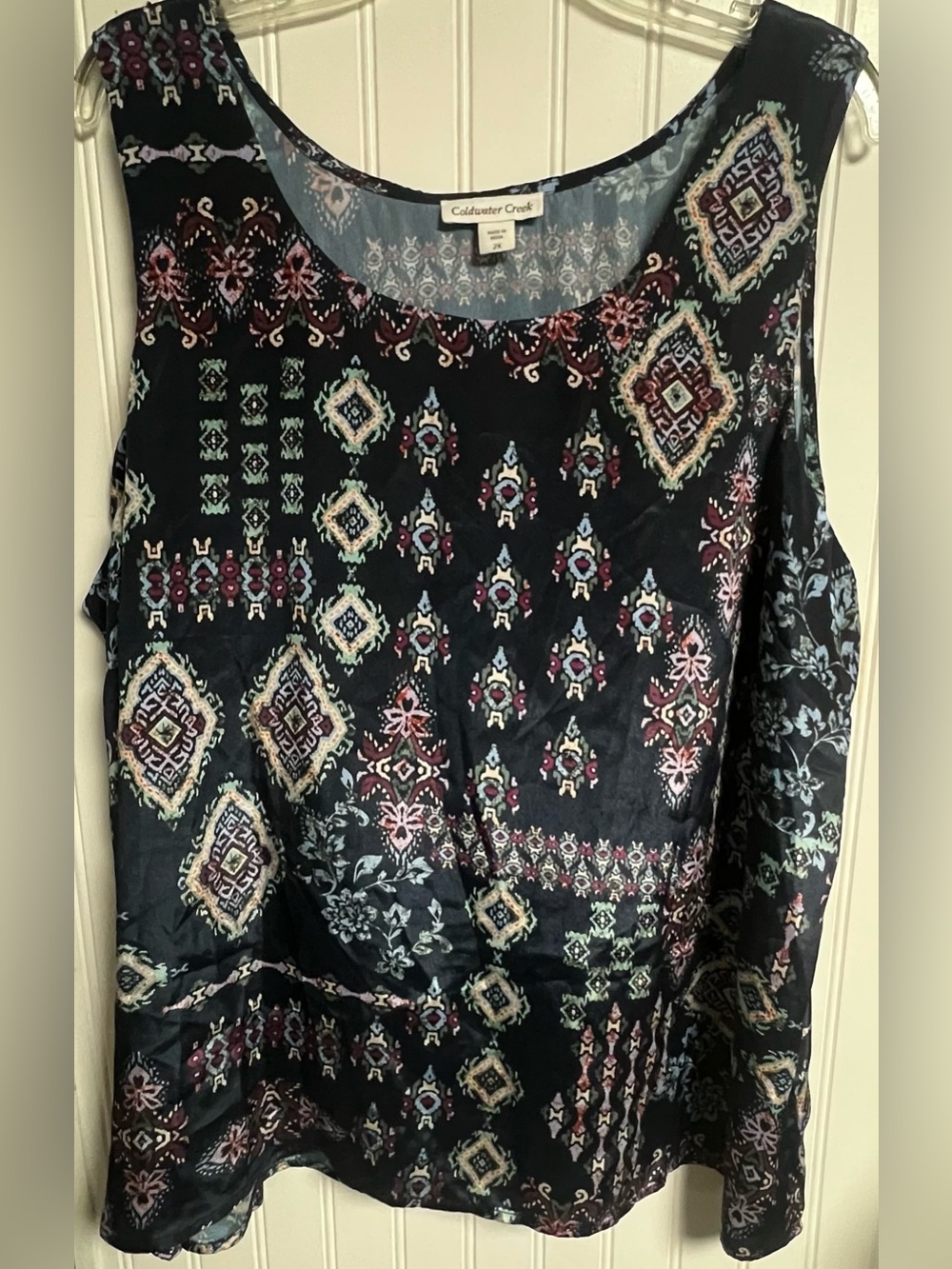 Coldwater Creek Sleeveless Top Multicolor Aztec Print Plus Sz 2X